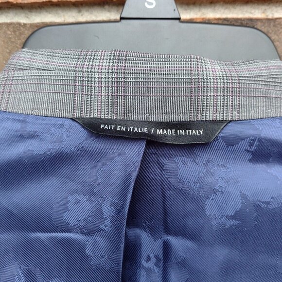 Ted Baker London Jay CT Sport Coat Gray Plaid Wool Suit Jacket Italy 42R NWOT - Picture 9 of 10